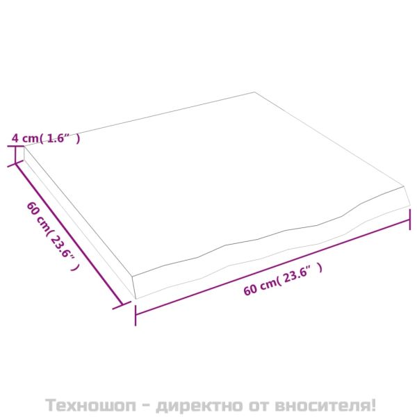 Стенен рафт светлокафяв 60x60x(2-4) см обработен масивен дъб