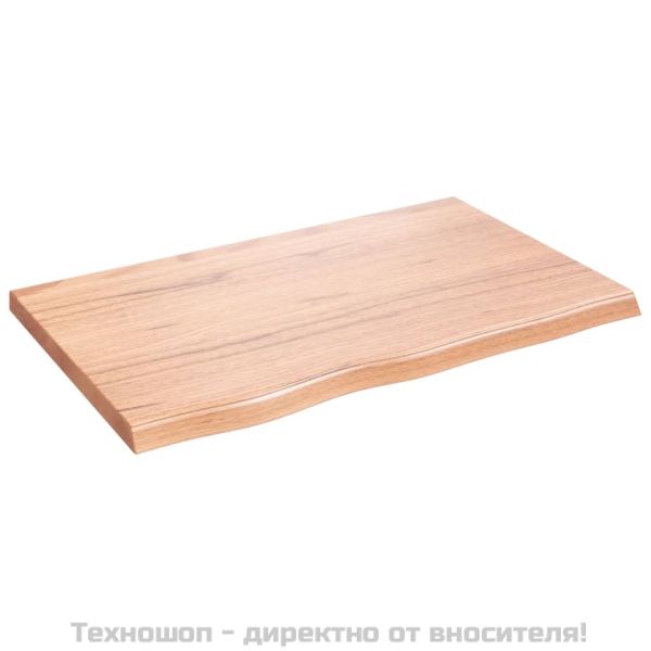 Стенен рафт светлокафяв 80x50x(2-4) см обработен масивен дъб