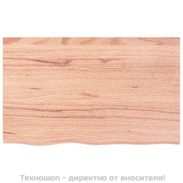 Стенен рафт светлокафяв 80x50x(2-4) см обработен масивен дъб