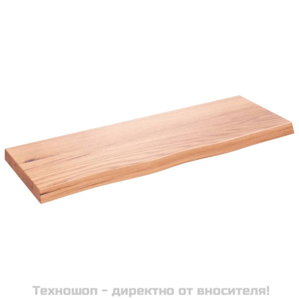 Стенен рафт светлокафяв 80x30x(2-4) см обработен масивен дъб