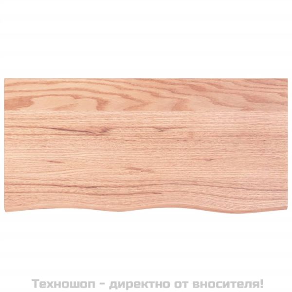 Стенен рафт светлокафяв 100x50x(2-4) см обработен масивен дъб