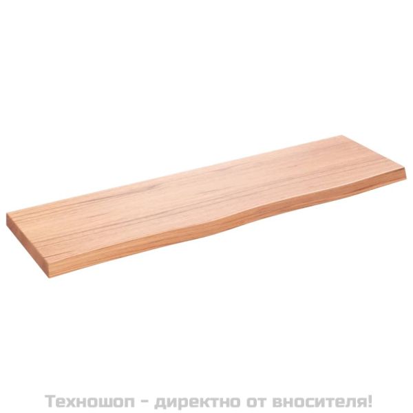 Стенен рафт светлокафяв 100x30x(2-4) см обработен масивен дъб