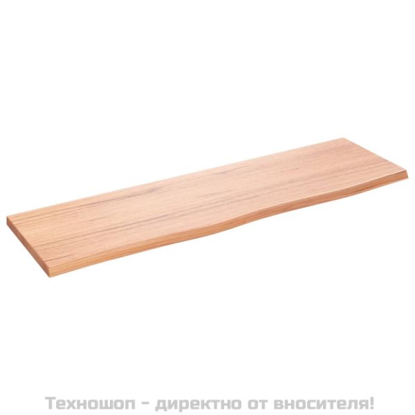 Стенен рафт светлокафяв 100x30x2 см обработен масивен дъб