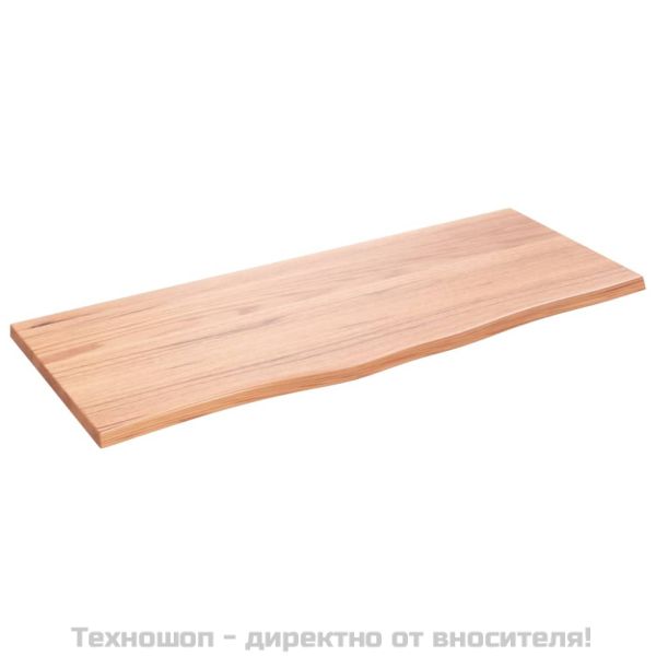 Стенен рафт светлокафяв 100x40x2 см обработен масивен дъб