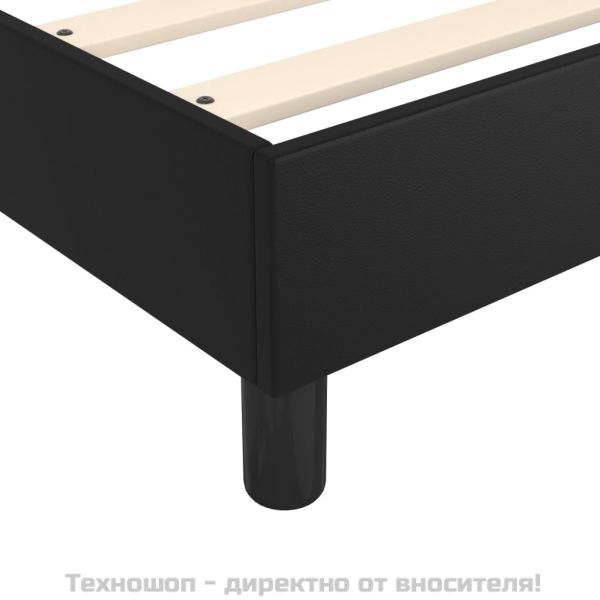 Рамка за легло с пружини черна 180x200 см изкуствена кожа