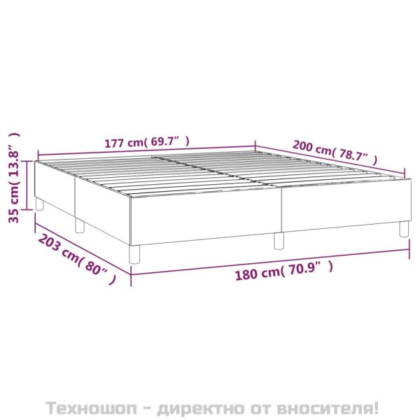 Рамка за легло с пружини черна 180x200 см изкуствена кожа