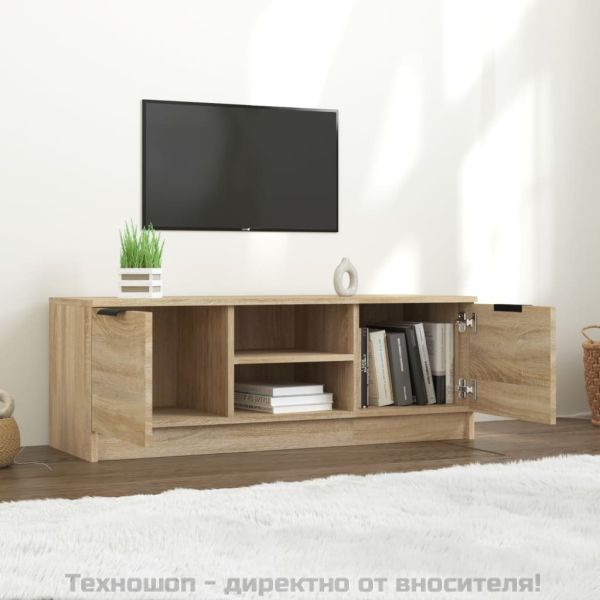 ТВ шкаф, бетонно сиво, 102x35x36,5 см, инженерно дърво