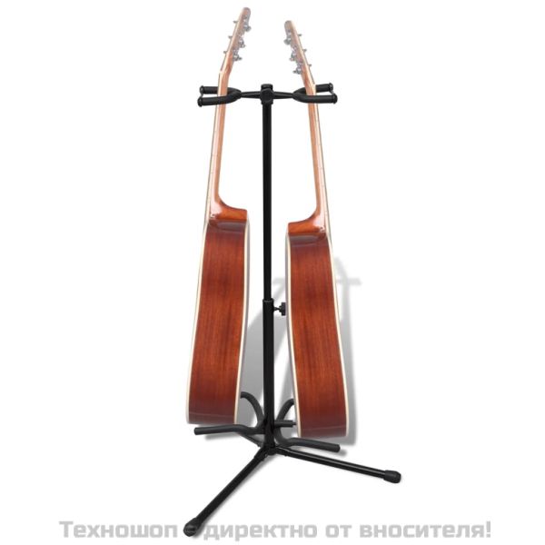 Регулируема стойка за две китари, сгъваема