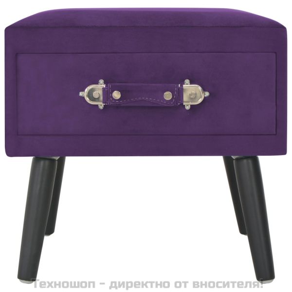 Нощно шкафче, тъмнолилаво, 40x35x40 см, кадифе
