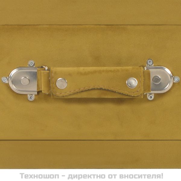 Нощни шкафчета, 2 бр, цвят горчица, 40x35x40 см, кадифе