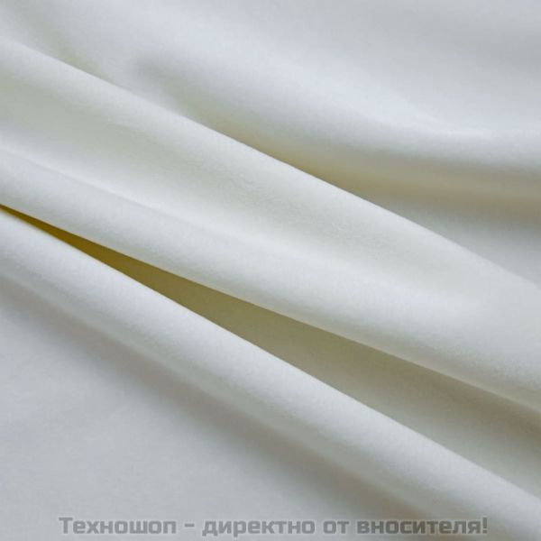 Затъмняващи завеси с халки, 2 бр, кадифе, кремави, 140x175 см