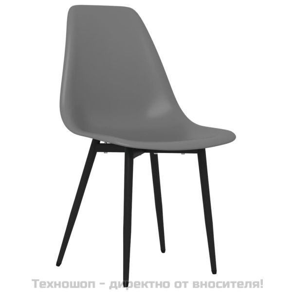 Трапезни столове, 2 бр, сиви, PP