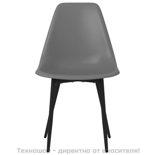 Трапезни столове, 2 бр, сиви, PP