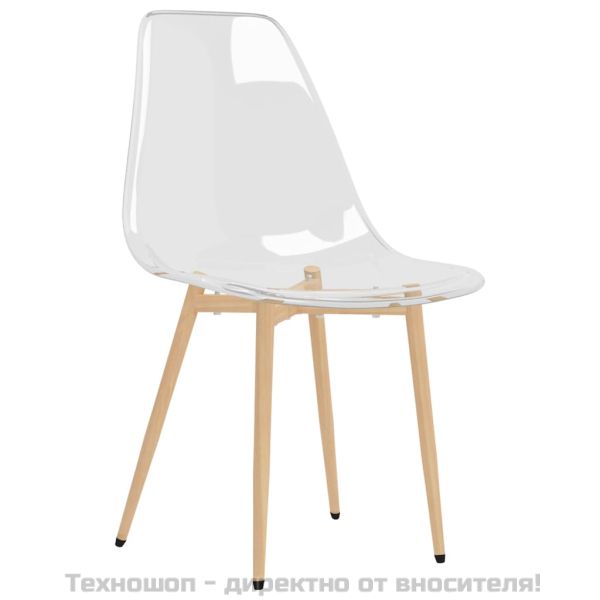 Трапезни столове, 6 бр, прозрачни, PET