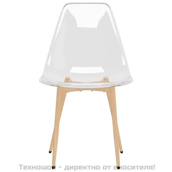 Трапезни столове, 6 бр, прозрачни, PET