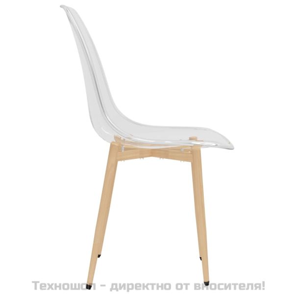 Трапезни столове, 6 бр, прозрачни, PET