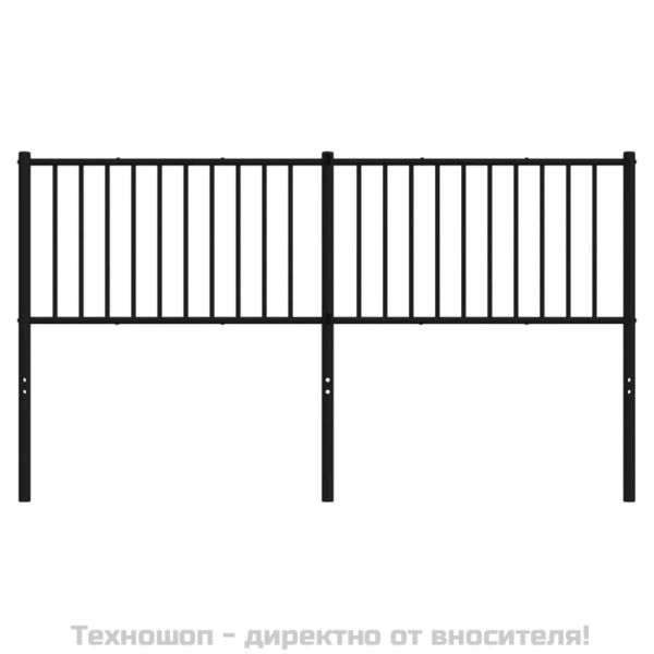 Метална резервна табла за легло, черна, 160 см