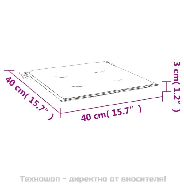 Възглавници за столове 6 бр кремави 40x40x4 см Оксфорд плат