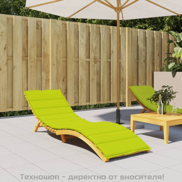 Шалте за шезлонг, яркозелено, 200x50x3 см, Оксфорд плат