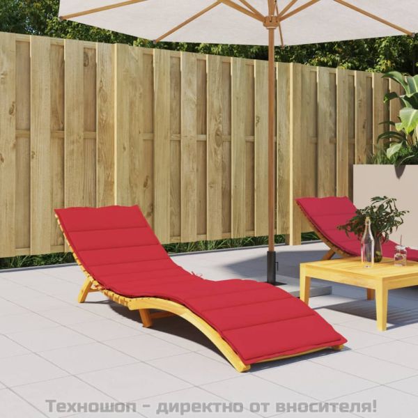 Шалте за шезлонг, червено, 200x70x3 см, Оксфорд плат