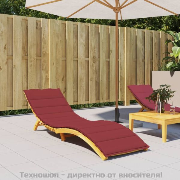 Шалте за шезлонг, виненочервено, 200x50x3 см, Оксфорд плат