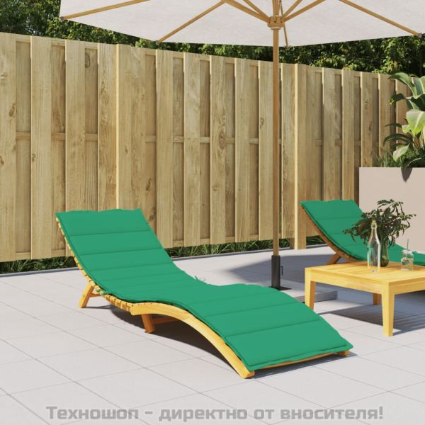 Шалте за шезлонг, зелено, 200x60x3 см, Оксфорд плат