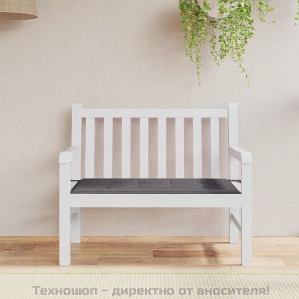 Възглавница за градинска пейка антрацит 100x50x4см оксфорд плат