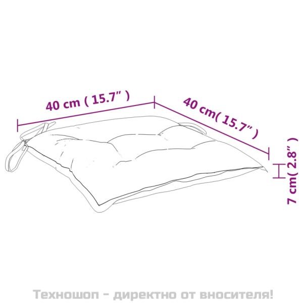 Възглавници за столове 4 бр светлосини 40x40x7 см Оксфорд плат