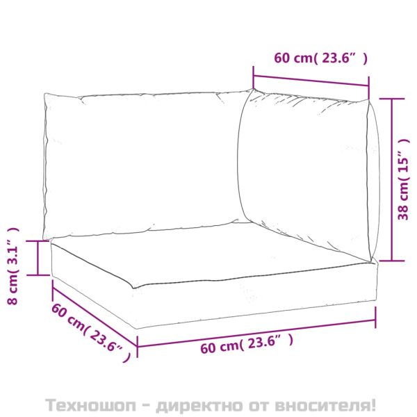 Палетни възглавници, 3 бр, сини, Оксфорд плат