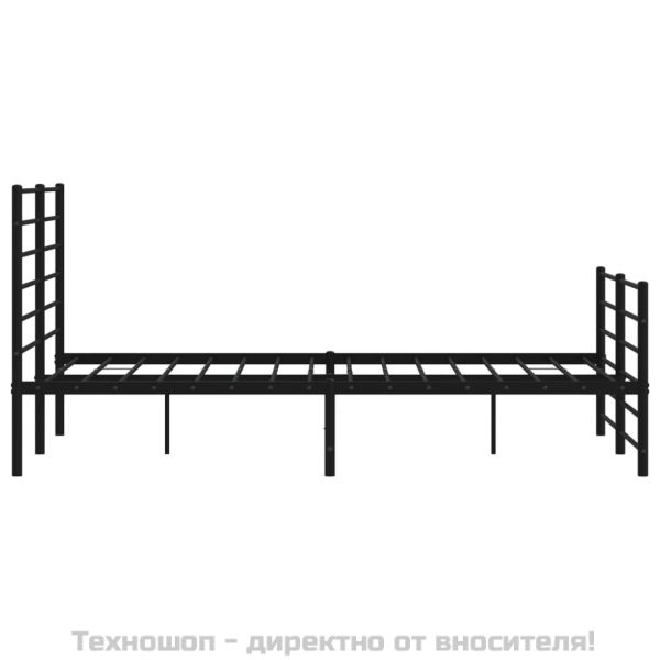 Метална рамка за легло с горна и долна табла, черна, 120x200 см