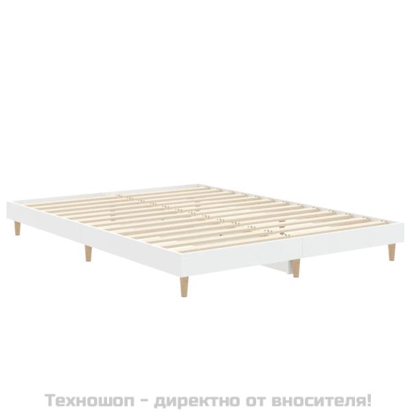 Рамка за легло, бяла, 75x190 см, масивно дърво