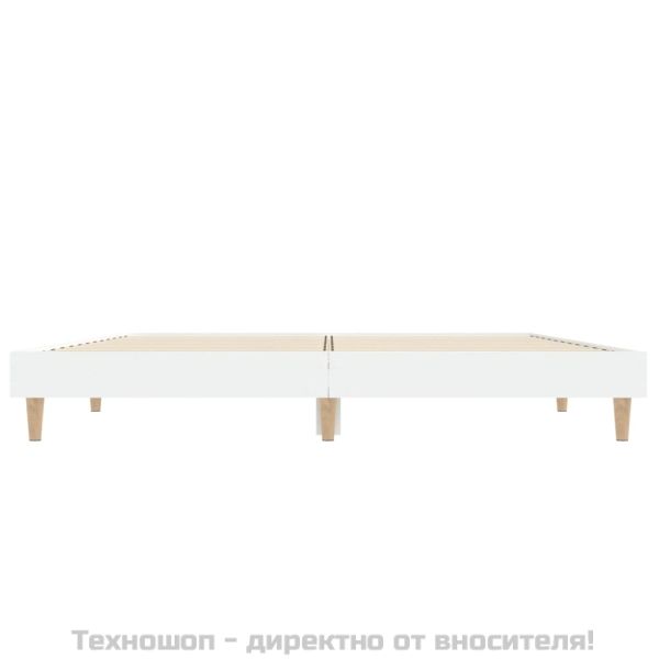 Рамка за легло, бяла, 75x190 см, масивно дърво