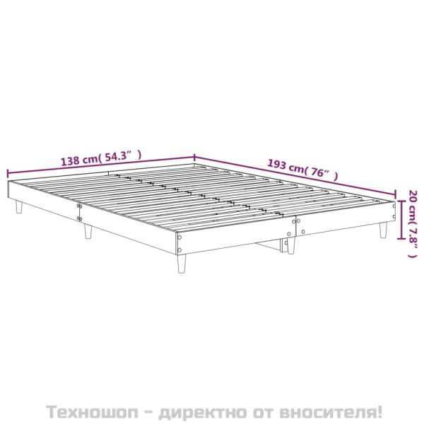 Рамка за легло, бяла, 75x190 см, масивно дърво
