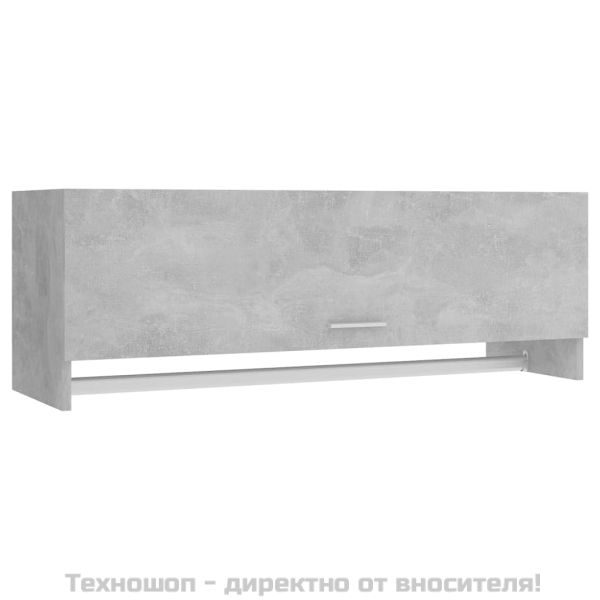 Гардероб, бетонно сиво, 100x32,5x35 см, инженерно дърво