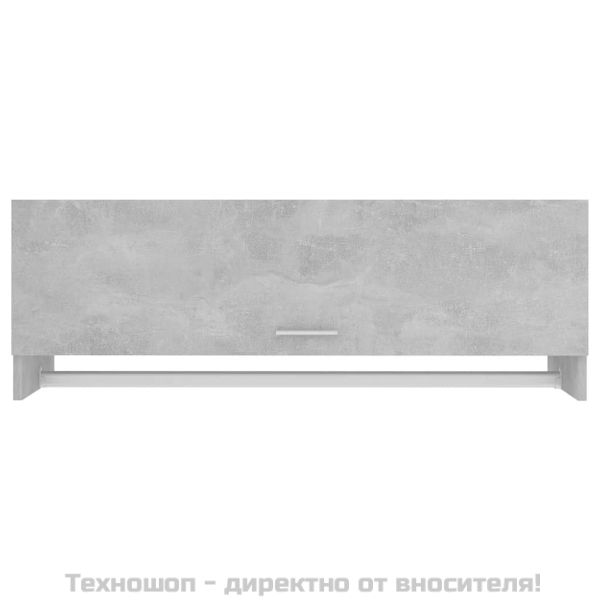 Гардероб, бетонно сиво, 100x32,5x35 см, инженерно дърво