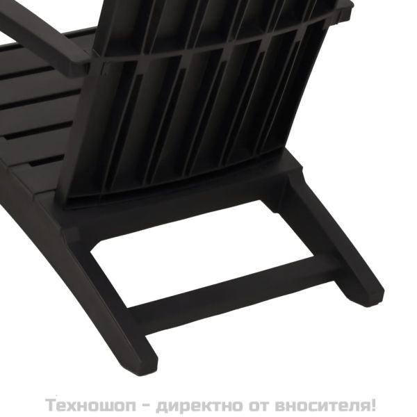 Градински столове Адирондак, 2 бр, черен, полипропилен
