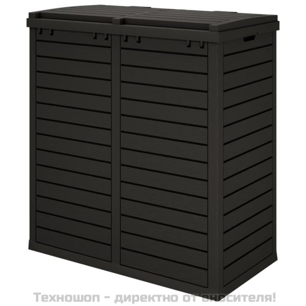 Външен кош за боклук, черен, 78x41x86 см, полипропилен