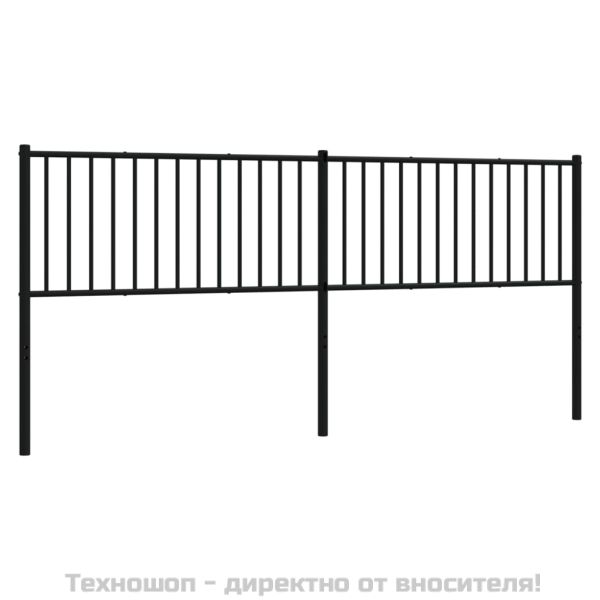 Метална резервна табла за легло, черна, 200 см