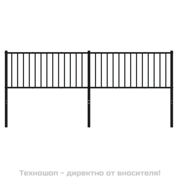 Метална резервна табла за легло, черна, 200 см