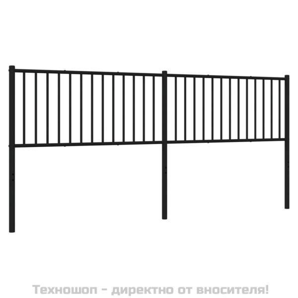 Метална резервна табла за легло, черна, 200 см