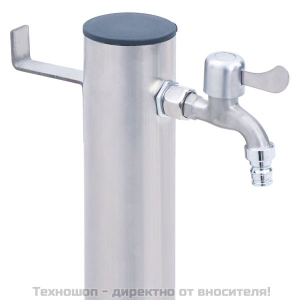 Градинска чешма, 80 см, неръждаема стомана, кръгла колона