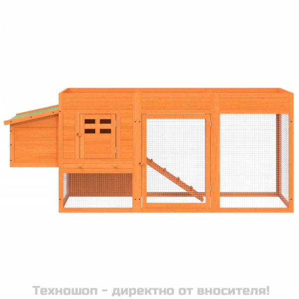 Кокошарник кафяв 204x50x84 см бор масив