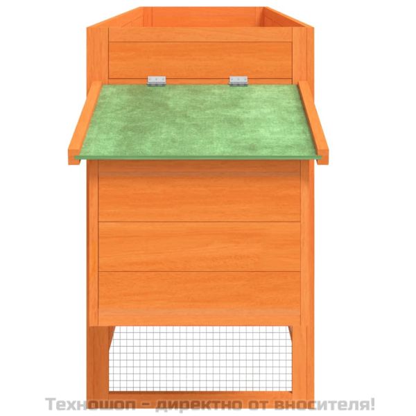 Кокошарник кафяв 204x50x84 см бор масив