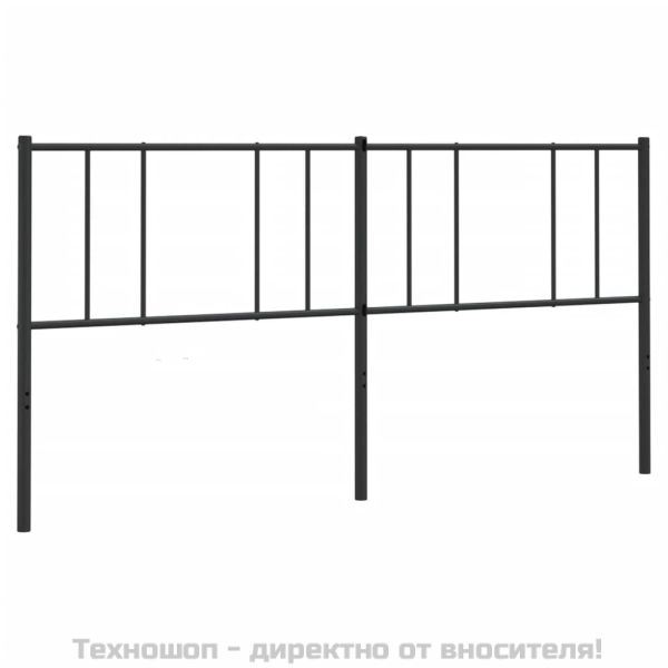 Метална резервна табла за легло, черна, 180 см