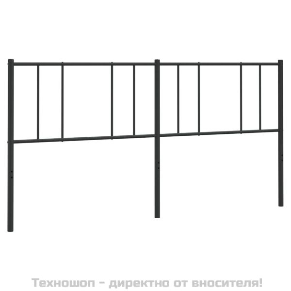 Метална резервна табла за легло, черна, 200 см