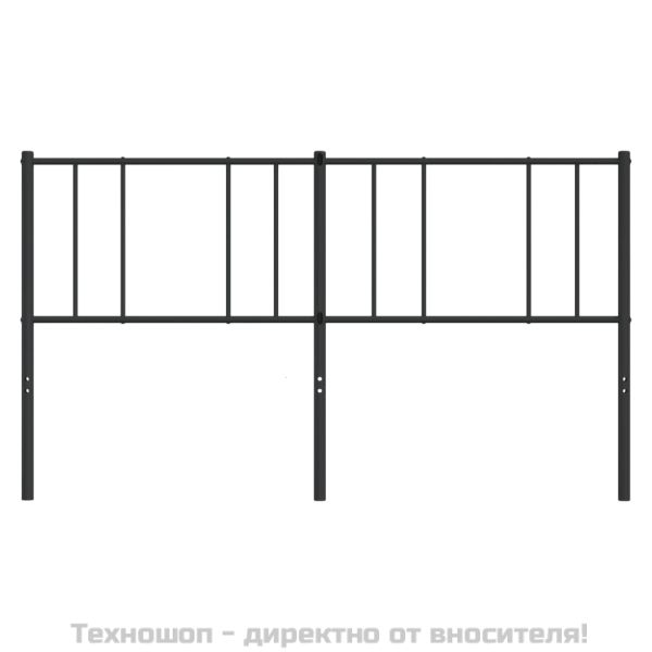 Метална резервна табла за легло, черна, 200 см