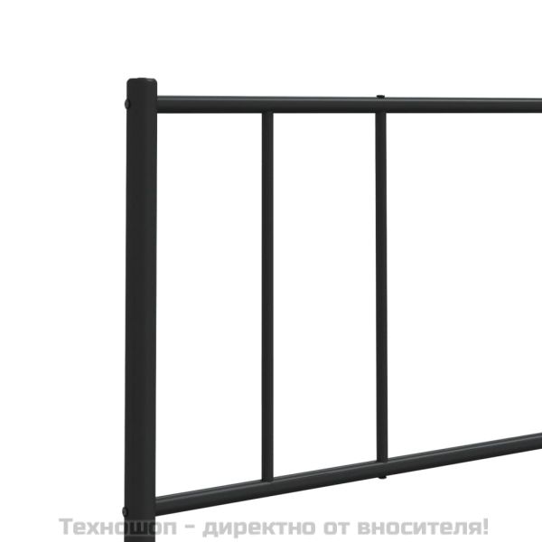 Метална резервна табла за легло, черна, 200 см