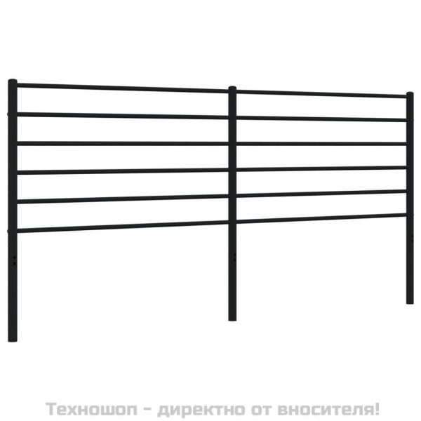 Метална резервна табла за легло, черна, 200 см