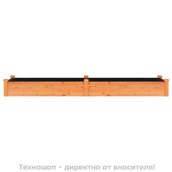 Градинска повдигната леха с вложка кафяв 240x60x25 см ела масив