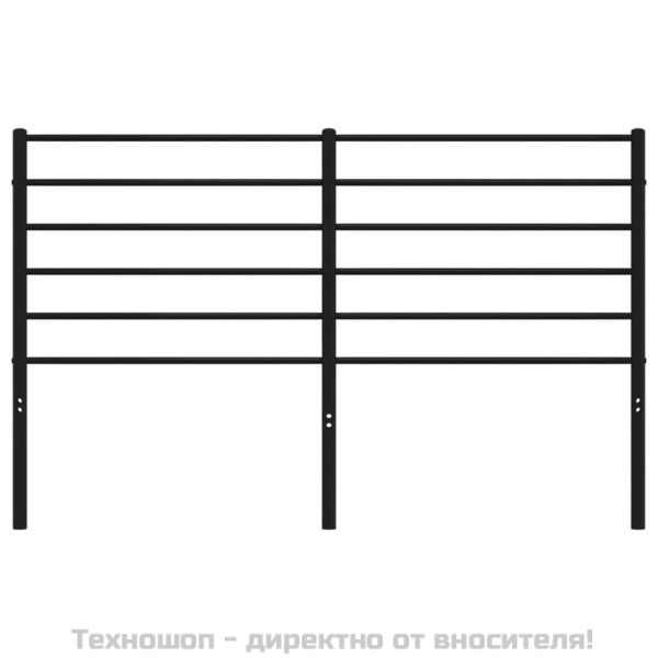 Метална резервна табла за легло, черна, 160 см